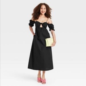 A New Day, off the shoulder midi dress